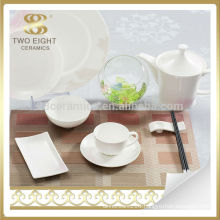 ceramic white embossed dinnerware set , restaurant dinnerware